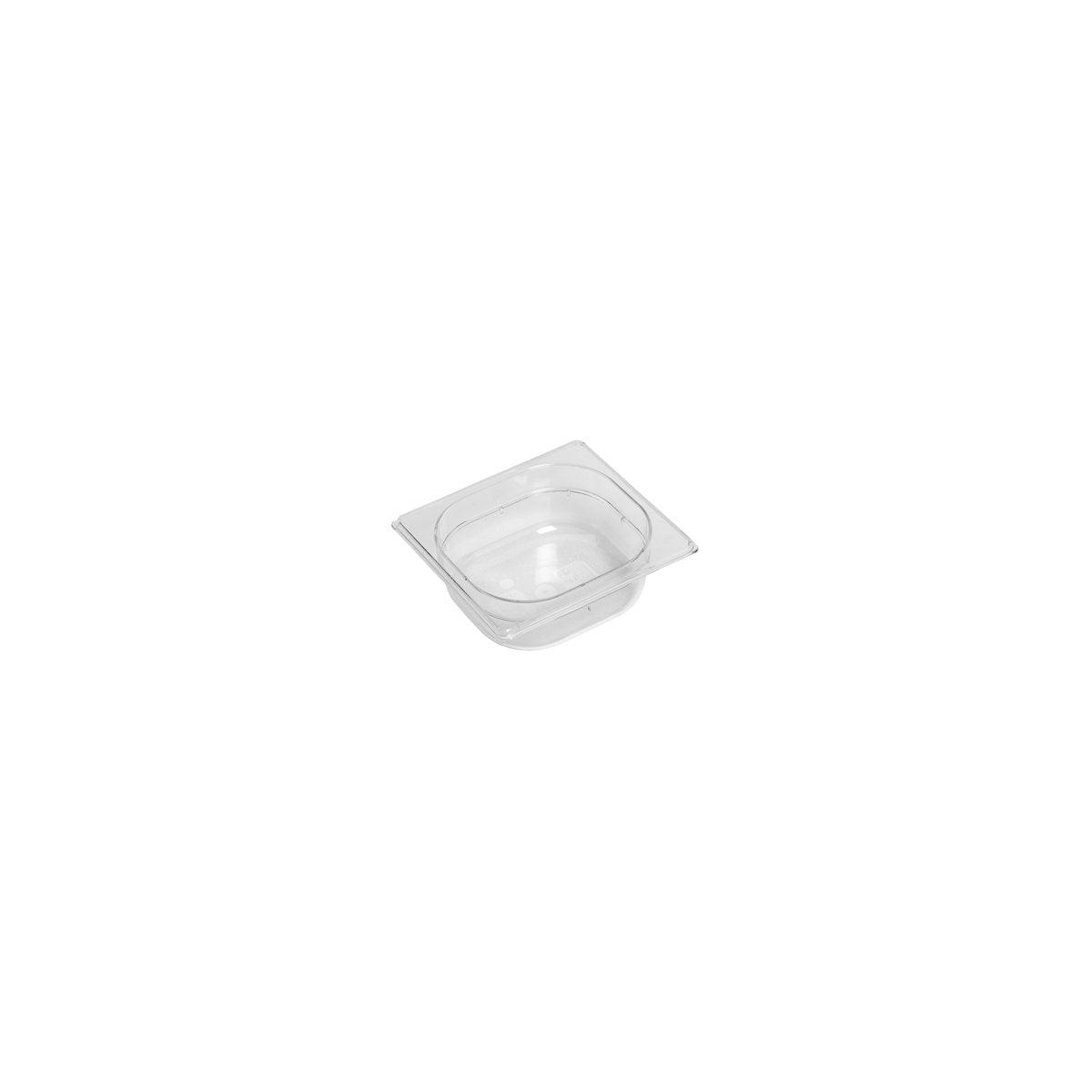 Inox Macel Gastronorm Pan Polycarbonate Clear 1/6 Size 176x162x65mm / 1.0Lt (Box of 6) - Kitchenly