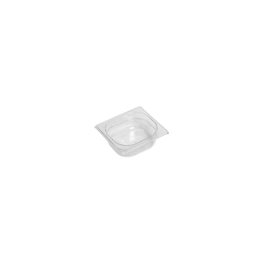 Inox Macel Gastronorm Pan Polycarbonate Clear 1/6 Size 176x162x65mm / 1.0Lt (Box of 6) - Kitchenly