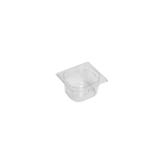 Inox Macel Gastronorm Pan Polycarbonate Clear 1/6 Size 176x162x100mm / 1.5Lt (Box of 6) - Kitchenly