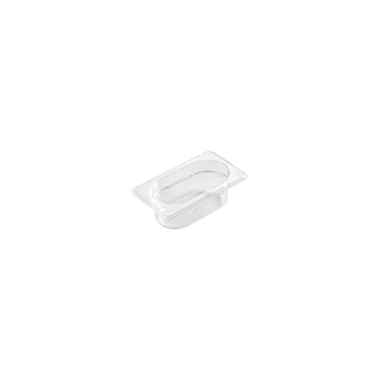 Inox Macel Gastronorm Pan Polycarbonate Clear 1/9 Size 176x108x100mm / 1.0Lt (Box of 6) - Kitchenly