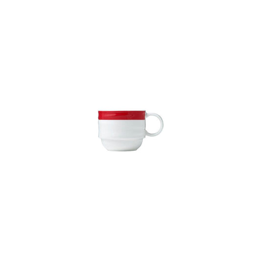 Royal Porcelain Maxadura Resonate Coffee Cup Stackable 265ml Red Band (Box of 12) - Kitchenly