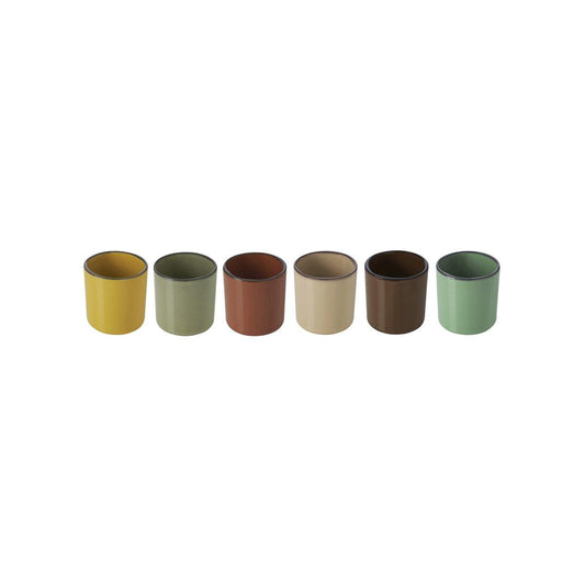Revol Caractere White Cumulus Cup Set 6pc Mixed Colours 80ml - Kitchenly
