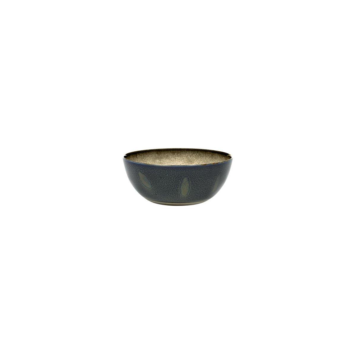 Serax Terres De Reves Misty Grey Dark Blue Exterior Round Bowl 137mm - Kitchenly
