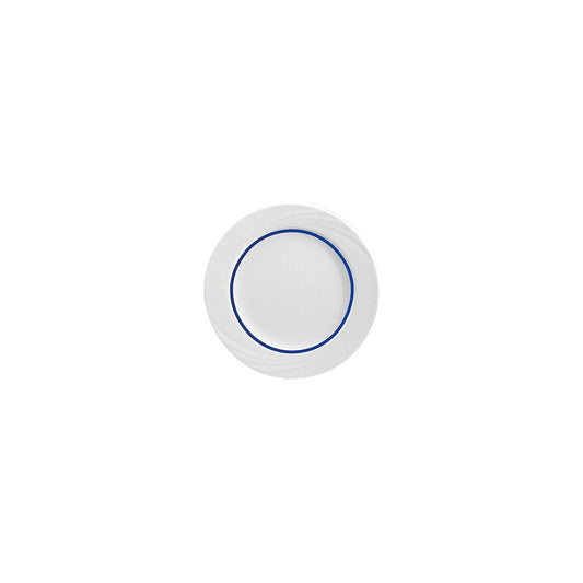 Schonwald Donna Senior Decor Round Flat Rim Plate with Dark Blue Narrow Band 160mm (Box of 12) - Kitchenly