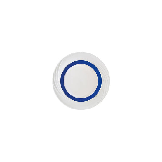 Schonwald Donna Senior Decor Round Flat Rim Plate with Dark Blue Wide Band 240mm (Box of 6) - Kitchenly