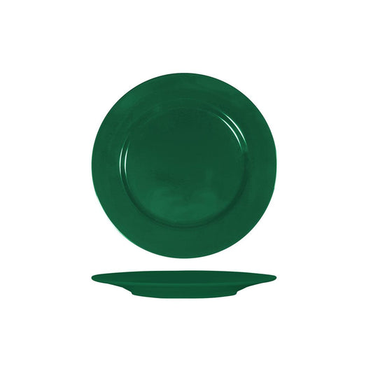 Superware Green Round Plate with Flat Rim 230mm (Box of 6) - Kitchenly