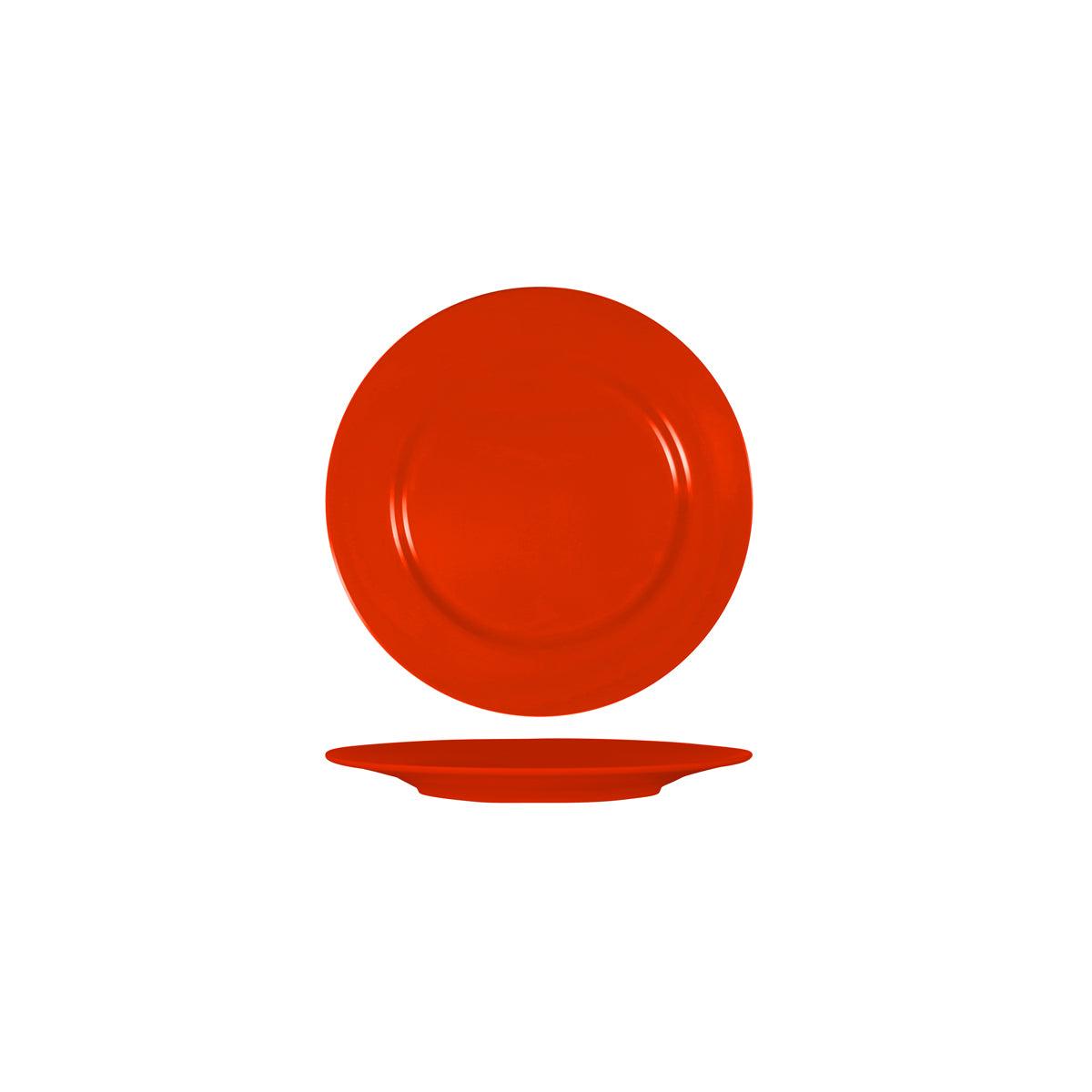 Superware Red Round Plate with Flat Rim 165mm (Box of 6) - Kitchenly
