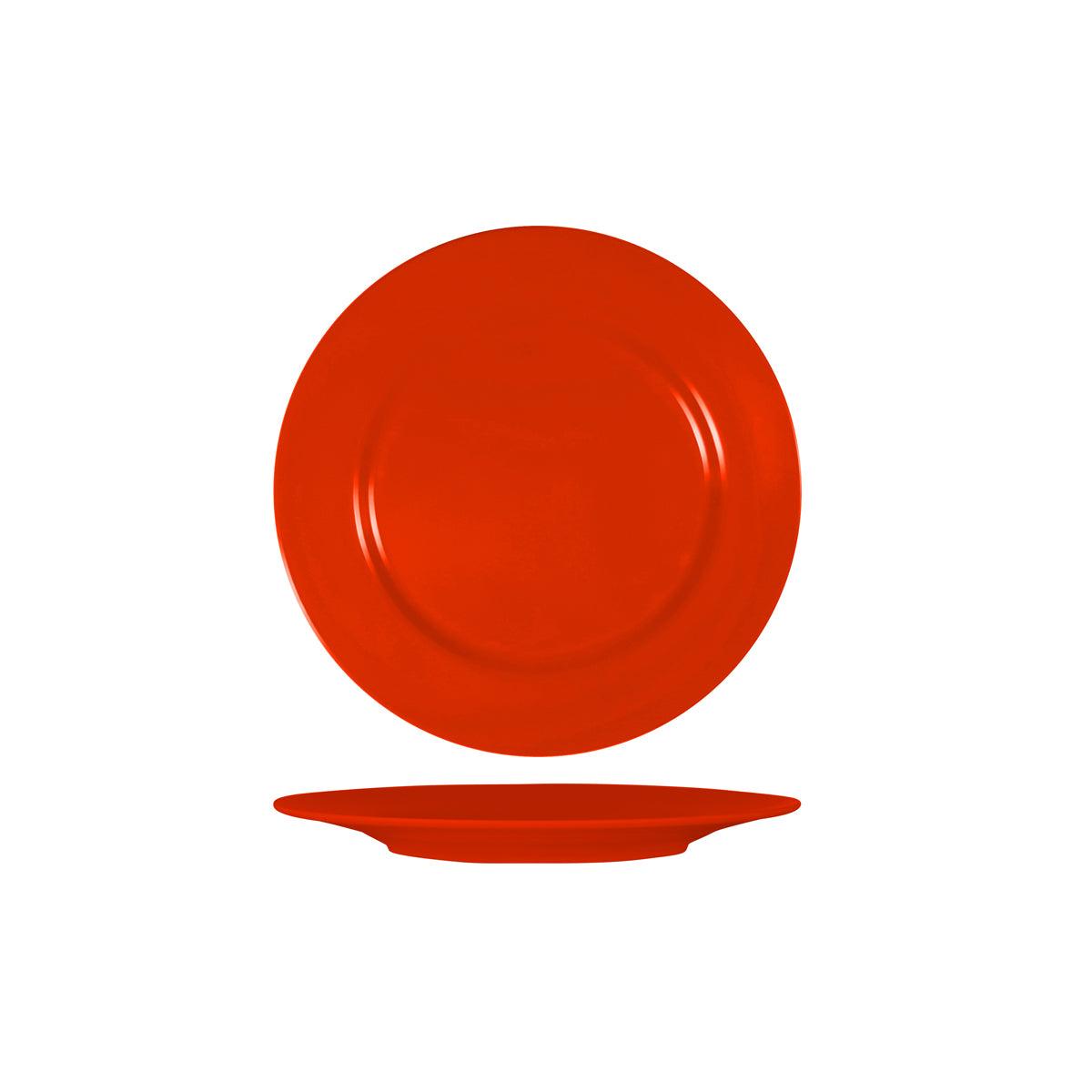 Superware Red Round Plate with Flat Rim 230mm (Box of 6) - Kitchenly