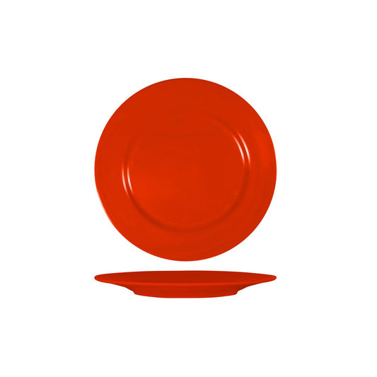 Superware Red Round Plate with Flat Rim 230mm (Box of 6) - Kitchenly