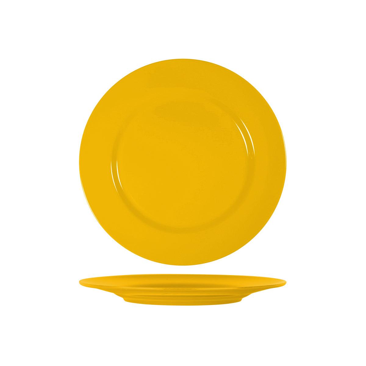 Superware Yellow Round Plate with Flat Rim 254mm (Box of 48) - Kitchenly