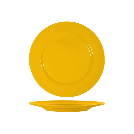 Superware Yellow Round Plate with Flat Rim 254mm (Box of 48) - Kitchenly