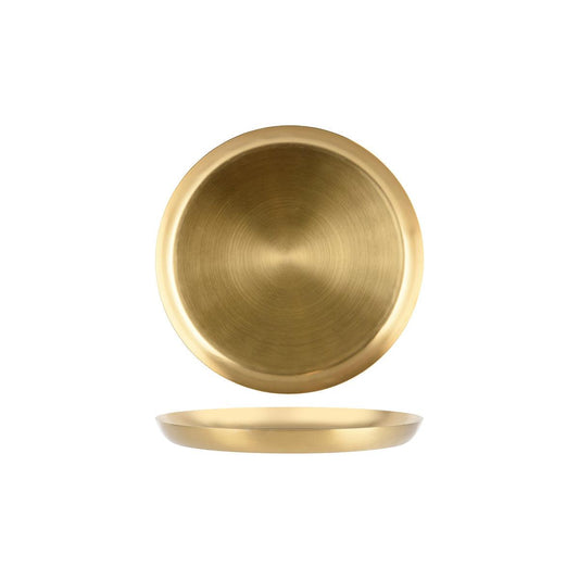 Zanzi Round Serving Tray Satin Brass 305x30mm - Kitchenly