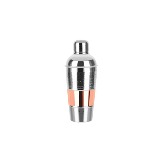 Zanzi Hammered Cocktail Shaker 3pc 600ml Rose Gold - Kitchenly