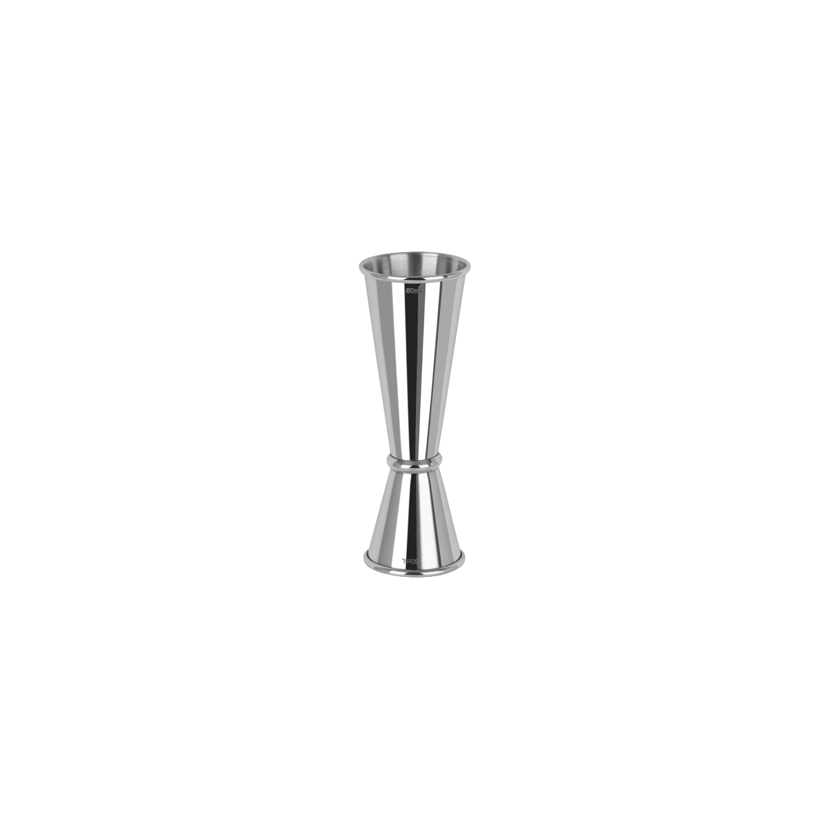 Zanzi Tokyo Jigger with Curled Edge 30/60ml Stainless Steel - Kitchenly