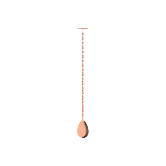Zanzi Tail Disk Bar Spoon with Muddler 300mm Rose Gold - Kitchenly