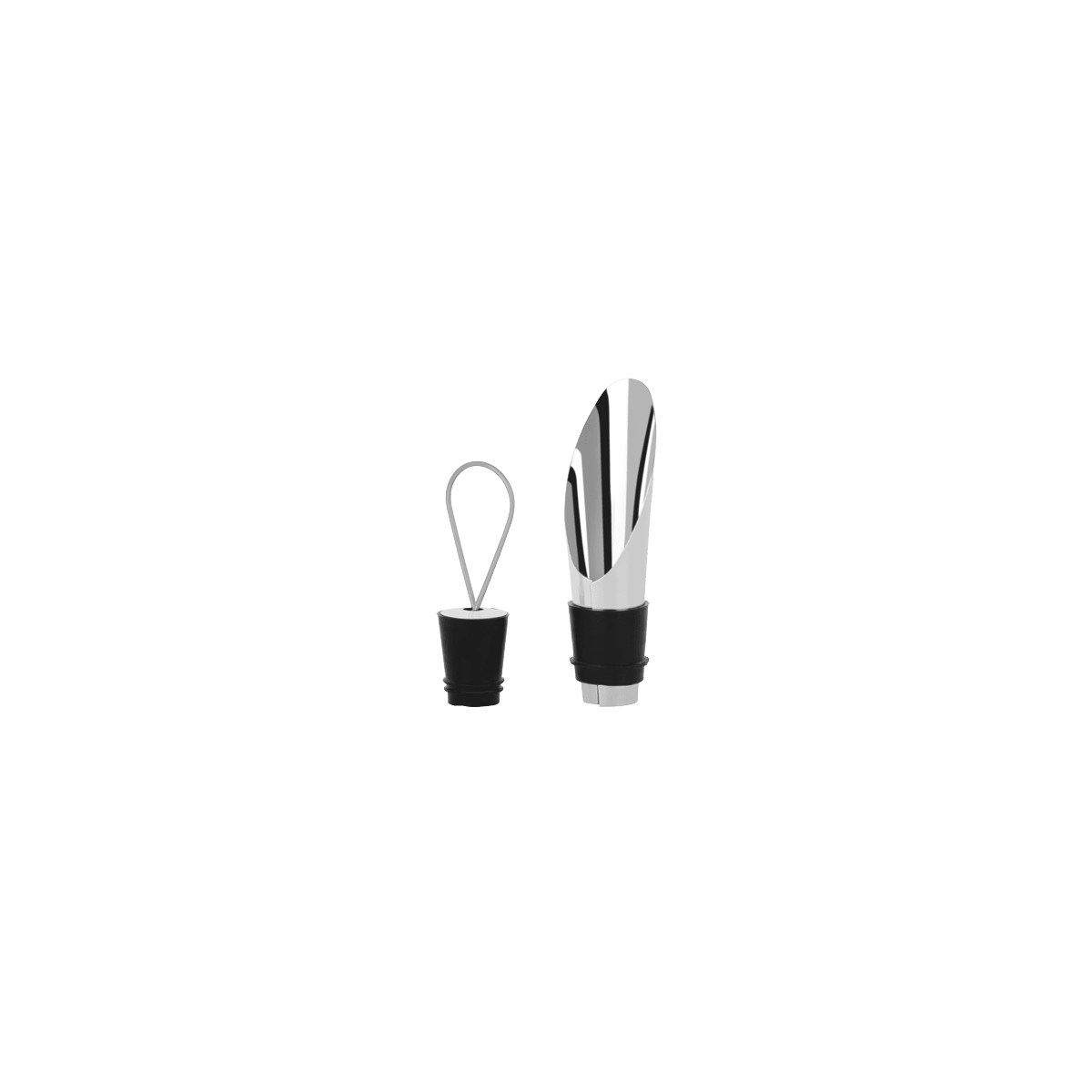 Zanzi Wine Stopper with Pouring Spout Stainless Steel - Kitchenly