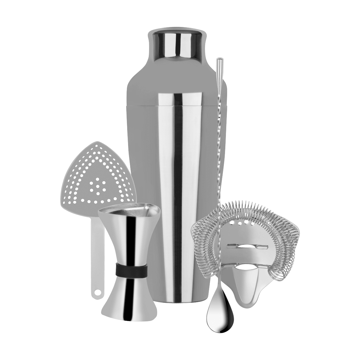 Zanzi Cocktail Set 5pc Stainless Steel - Kitchenly