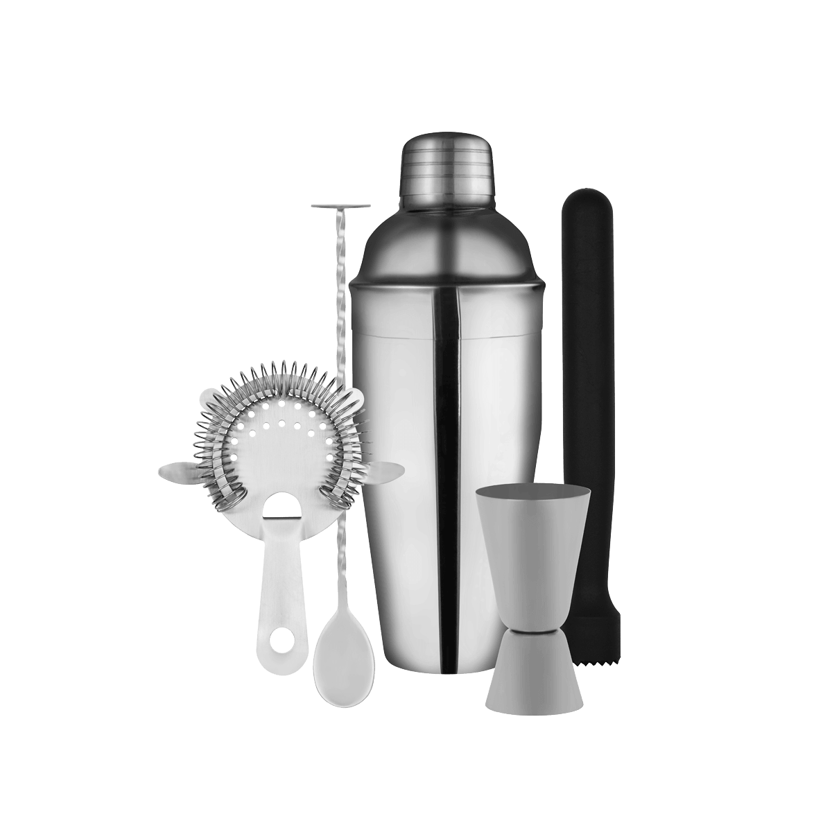 Zanzi Cocktail Set 5pc Stainless Steel Gift Set - Kitchenly